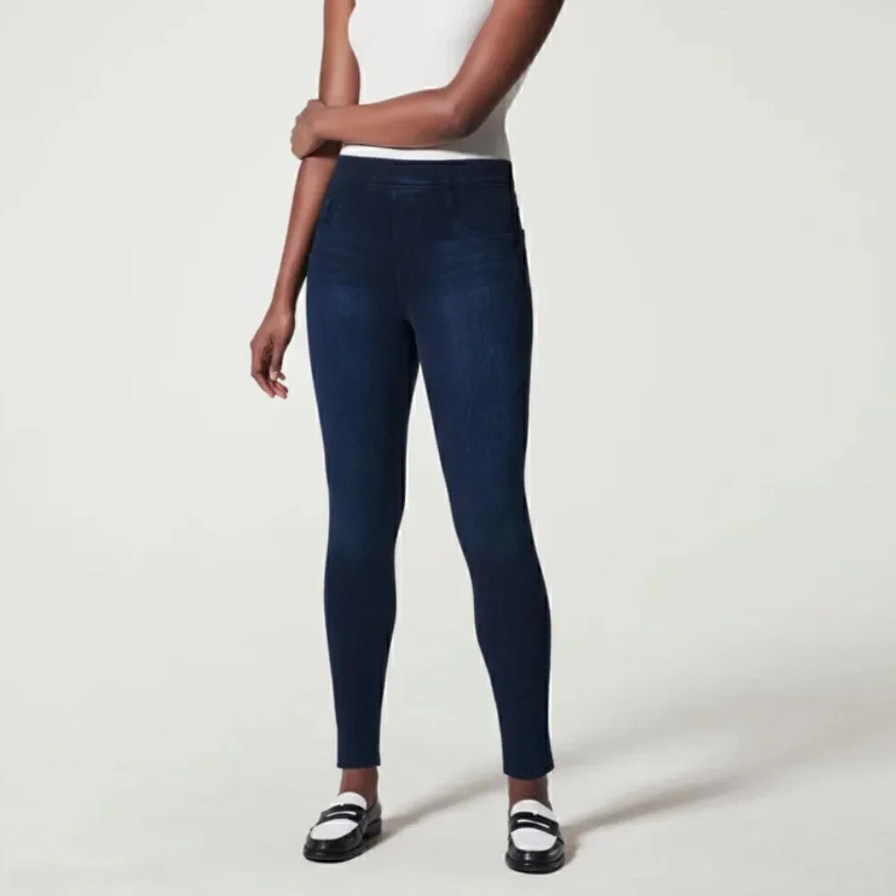 Spanx Jean-ish Ankle Leggings Twilight Blue Size Medium‎